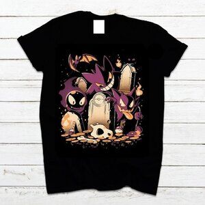 Black T-Shirt Men Women Children Gengar Ectoplasma